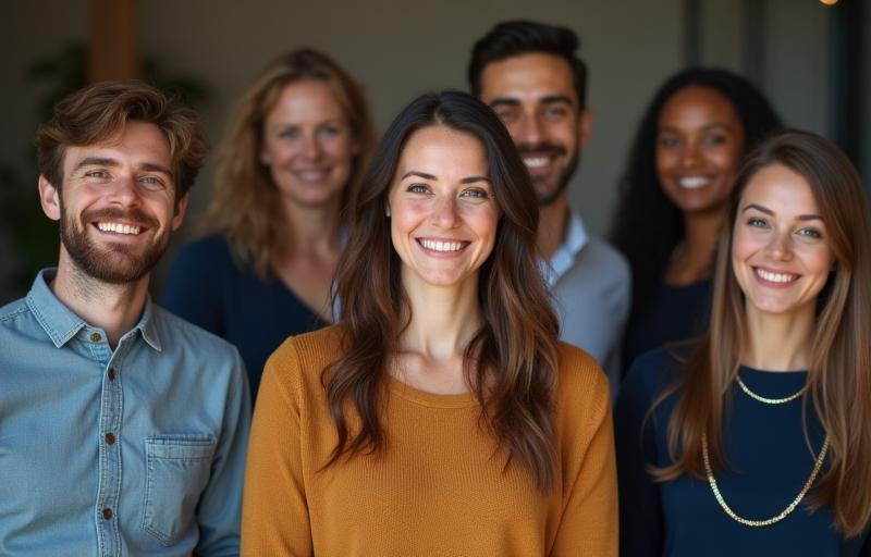 Small team photo of Studio Click Arte staff smiling