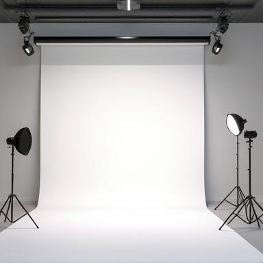 Interior view of a well-lit photography studio